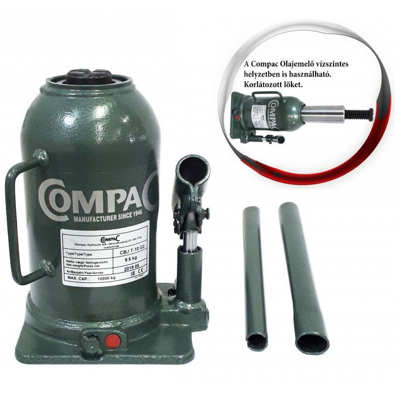 COMPAC Hydraulik CBJ-T10 G2 hidraulikus palack emelő, kétlépcsős, 10 t termék fő termékképe